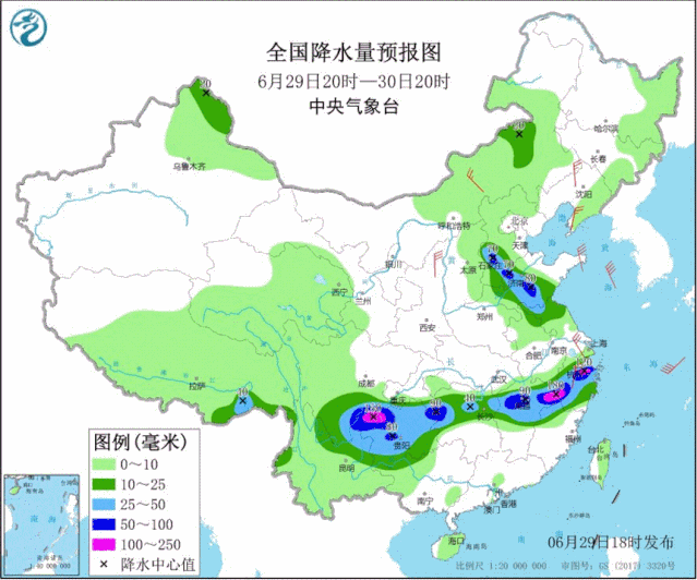 ▲圖為近30天全國降水實(shí)況圖。來源：中央氣象臺(tái)