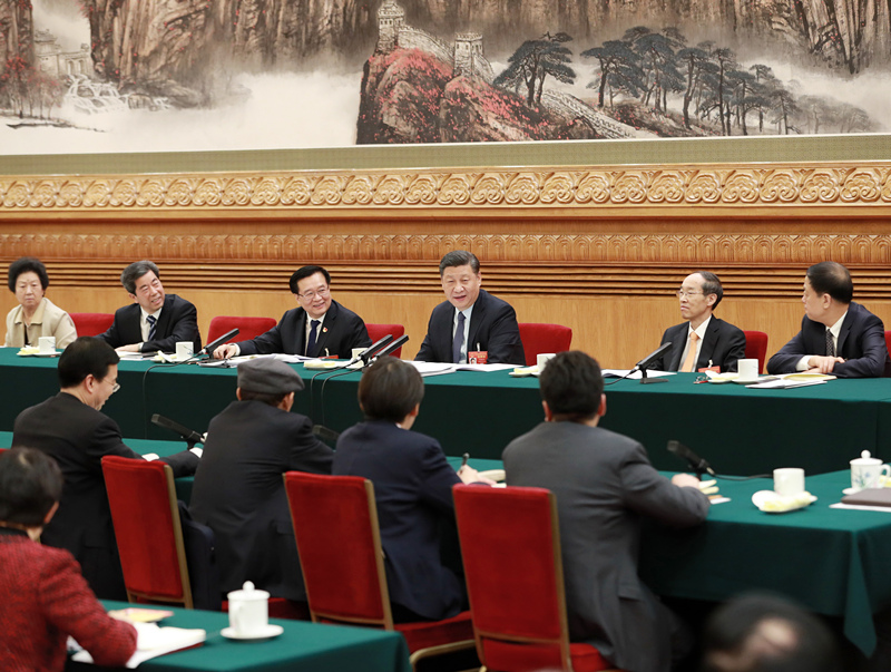 2019年3月8日，習近平總書記參加十三屆全國人大二次會議河南代表團的審議。