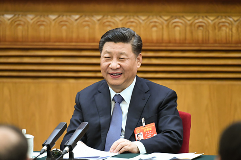 2019年3月5日，習(xí)近平總書記參加十三屆全國人大二次會議內(nèi)蒙古代表團(tuán)的審議。
